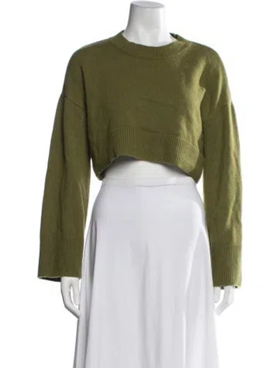 Pre-owned Reformation Cashmere Crew Neck Sweater In Green