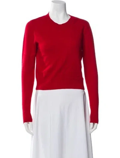 Pre-owned Reformation Cashmere Crew Neck Sweater In Red