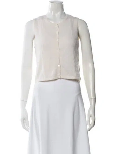 Pre-owned Reformation Cashmere Crew Neck Sweater In White