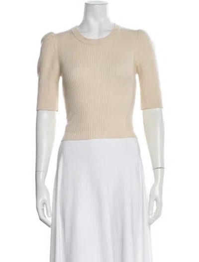 Pre-owned Reformation Cashmere Crew Neck Sweater In White