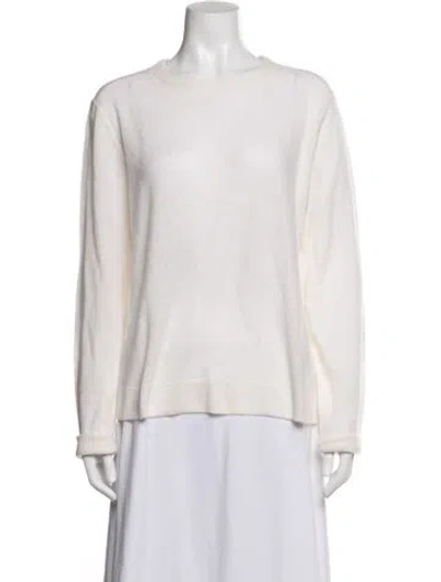 Pre-owned Reformation Cashmere Crew Neck Sweater In White