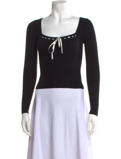 Pre-owned Reformation Cashmere Graphic Print Sweater In Black
