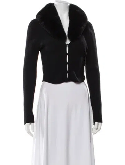 Pre-owned Reformation Cashmere Long Sleeve Top In Black