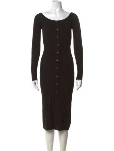 Pre-owned Reformation Cashmere Midi Length Dress In Black