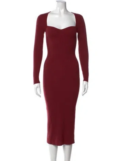 Pre-owned Reformation Cashmere Midi Length Dress In Red