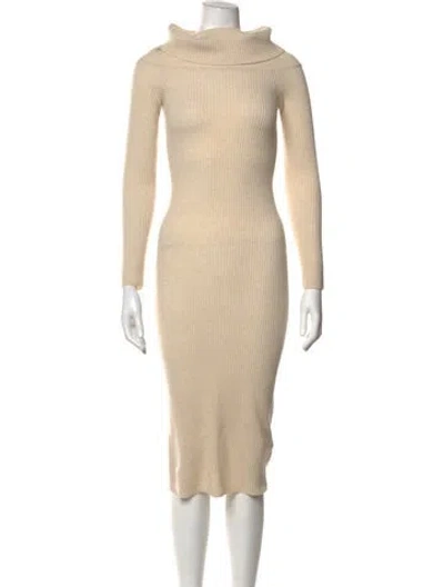 Pre-owned Reformation Cashmere Midi Length Dress W/ Tags In Neutrals