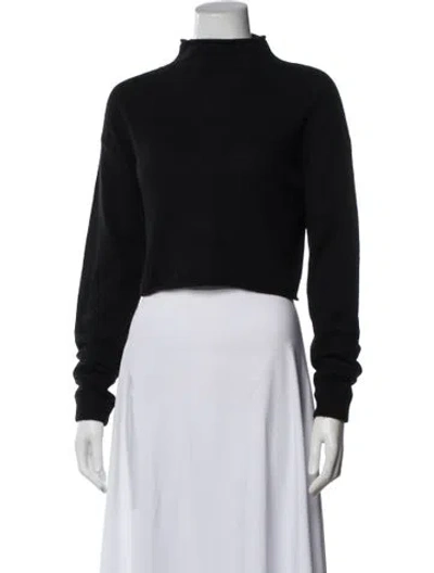 Pre-owned Reformation Cashmere Mock Neck Sweater In Black