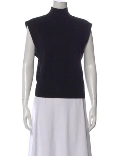 Pre-owned Reformation Cashmere Mock Neck Sweater In Black
