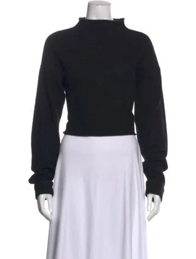 Pre-owned Reformation Cashmere Mock Neck Sweater In Black