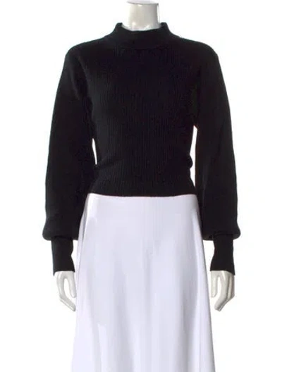 Pre-owned Reformation Cashmere Mock Neck Sweater In Black
