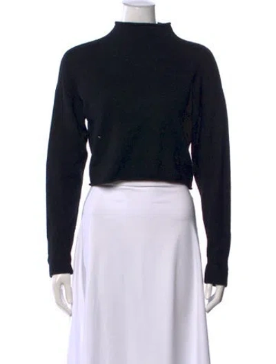 Pre-owned Reformation Cashmere Mock Neck Sweater In Black