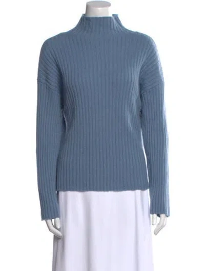 Pre-owned Reformation Cashmere Mock Neck Sweater In Blue