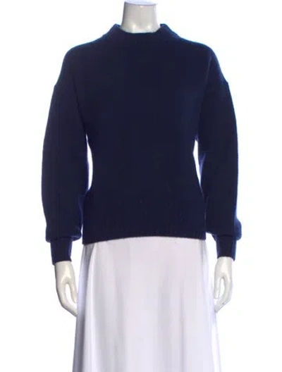 Pre-owned Reformation Cashmere Mock Neck Sweater In Blue