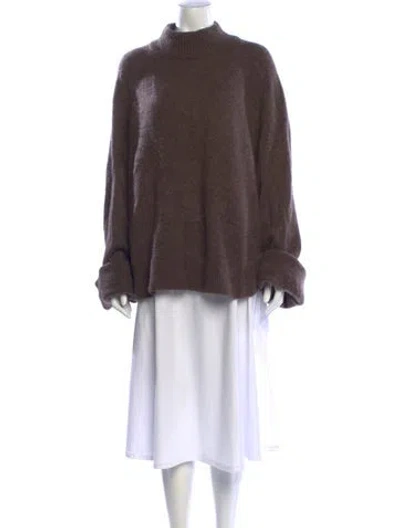 Pre-owned Reformation Cashmere Mock Neck Sweater In Brown