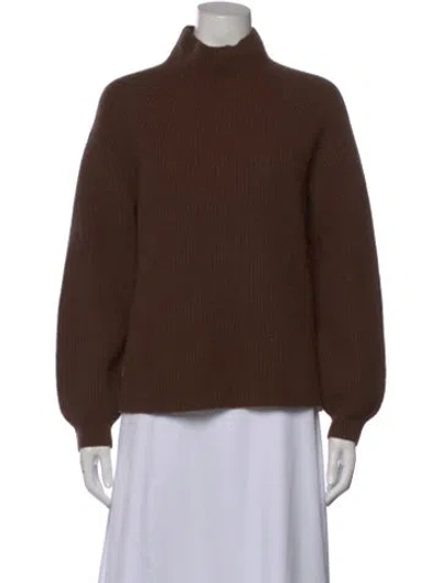 Pre-owned Reformation Cashmere Mock Neck Sweater In Brown