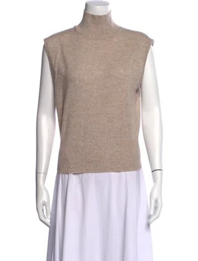 Pre-owned Reformation Cashmere Mock Neck Sweater In Brown