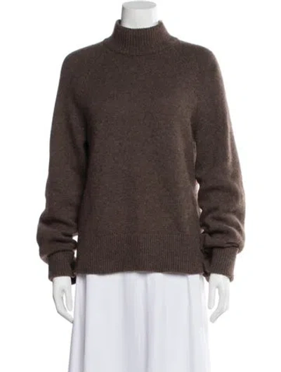 Pre-owned Reformation Cashmere Mock Neck Sweater In Brown