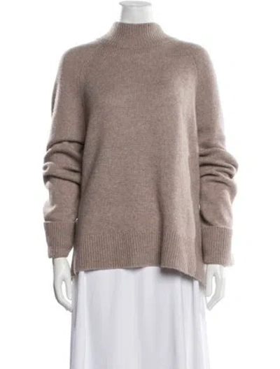 Pre-owned Reformation Cashmere Mock Neck Sweater In Brown/neutrals