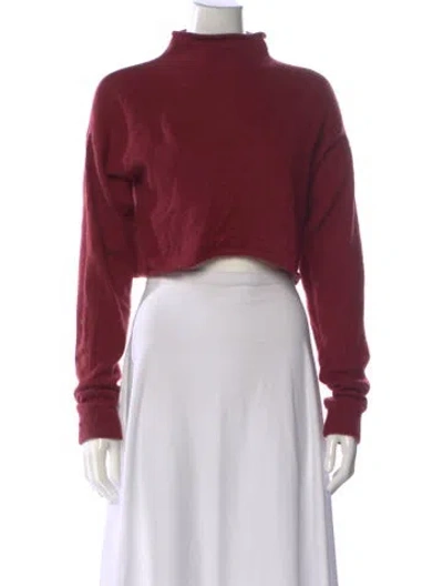 Pre-owned Reformation Cashmere Mock Neck Sweater In Burgundy