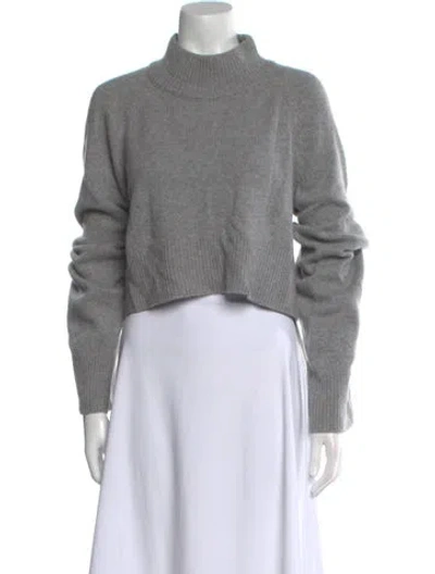 Pre-owned Reformation Cashmere Mock Neck Sweater In Gray