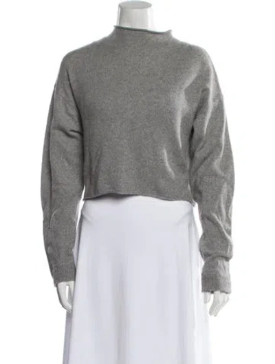 Pre-owned Reformation Cashmere Mock Neck Sweater In Gray