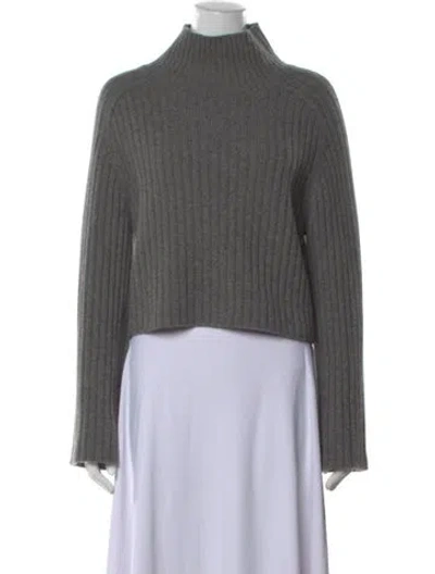 Pre-owned Reformation Cashmere Mock Neck Sweater In Gray
