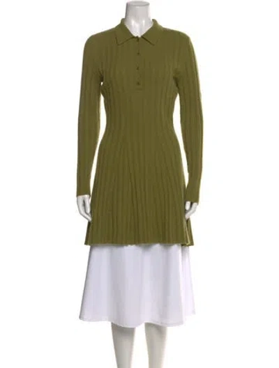Pre-owned Reformation Cashmere Mock Neck Sweater In Green