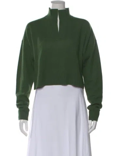 Pre-owned Reformation Cashmere Mock Neck Sweater In Green
