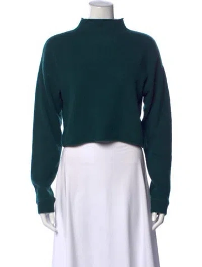 Pre-owned Reformation Cashmere Mock Neck Sweater In Green