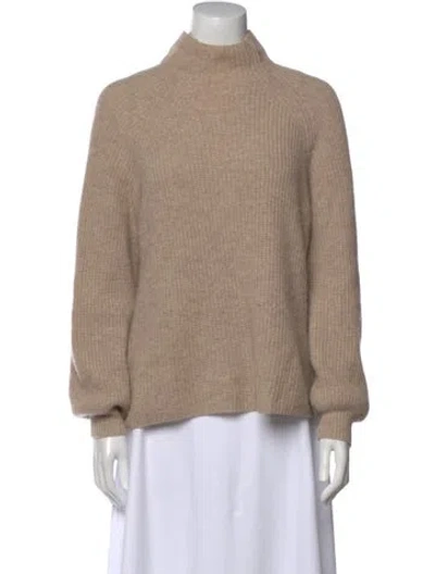 Pre-owned Reformation Cashmere Mock Neck Sweater In Neutral