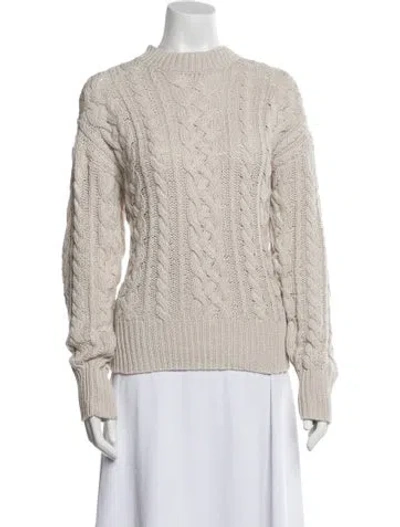 Pre-owned Reformation Cashmere Mock Neck Sweater In Neutral