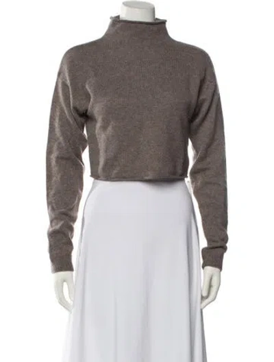 Pre-owned Reformation Cashmere Mock Neck Sweater In Neutral