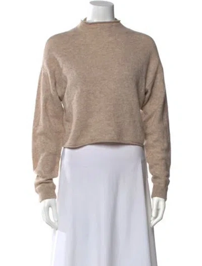 Pre-owned Reformation Cashmere Mock Neck Sweater In Neutral