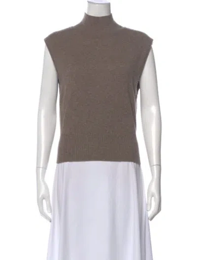 Pre-owned Reformation Cashmere Mock Neck Sweater In Neutral
