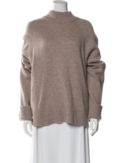 Pre-owned Reformation Cashmere Mock Neck Sweater In Neutral