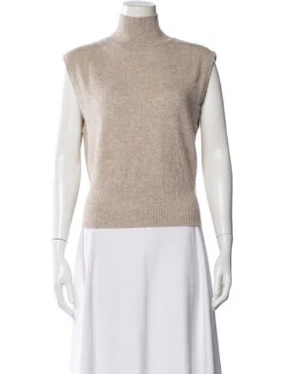 Pre-owned Reformation Cashmere Mock Neck Sweater In Neutral