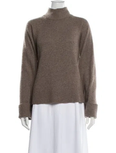 Pre-owned Reformation Cashmere Mock Neck Sweater In Neutral