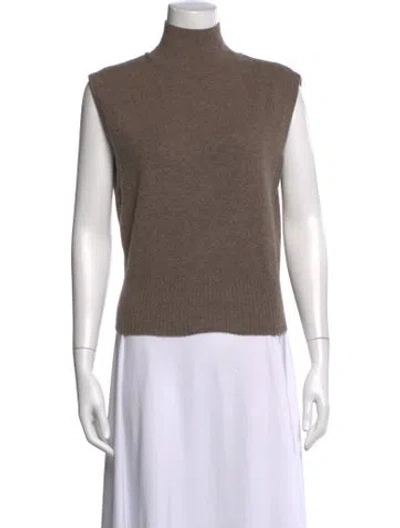 Pre-owned Reformation Cashmere Mock Neck Sweater In Neutral