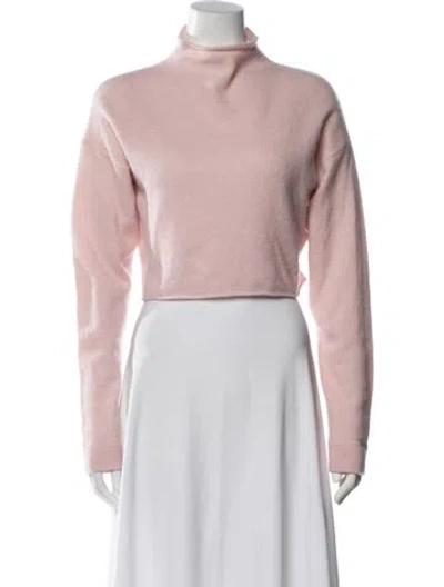 Pre-owned Reformation Cashmere Mock Neck Sweater In Pink