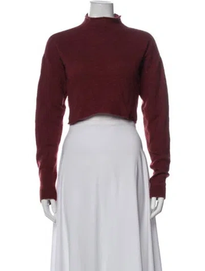 Pre-owned Reformation Cashmere Mock Neck Sweater In Red