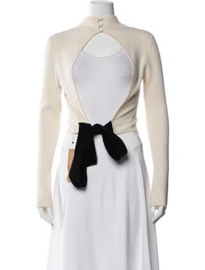 Pre-owned Reformation Cashmere Mock Neck Sweater W/ Tags In Neutral