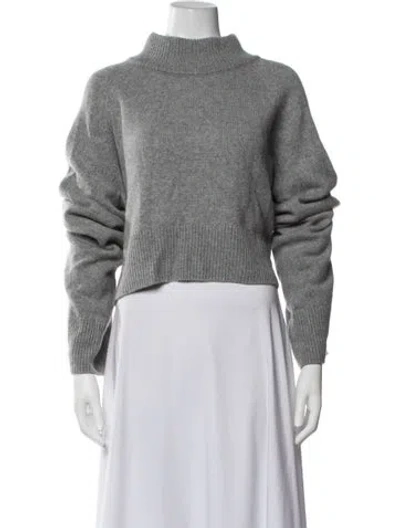 Pre-owned Reformation Cashmere Mock Neck Sweatshirt In Grey
