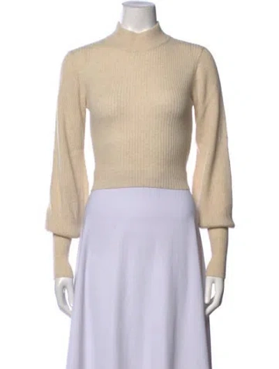 Pre-owned Reformation Cashmere Mock Neck Top In Neutrals