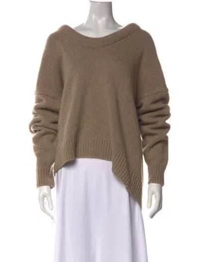 Pre-owned Reformation Cashmere Off-the-shoulder Sweater In Neutral
