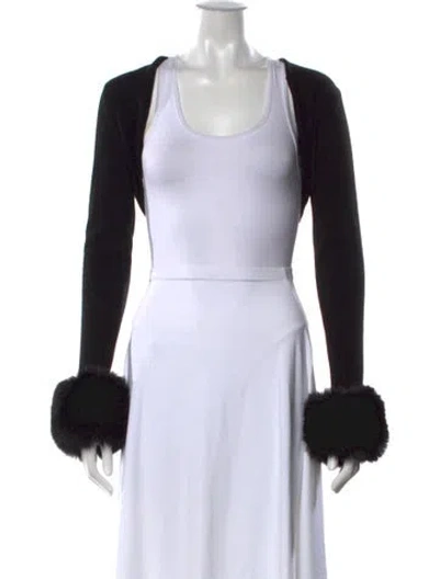 Pre-owned Reformation Cashmere Open Front Sweater In Black