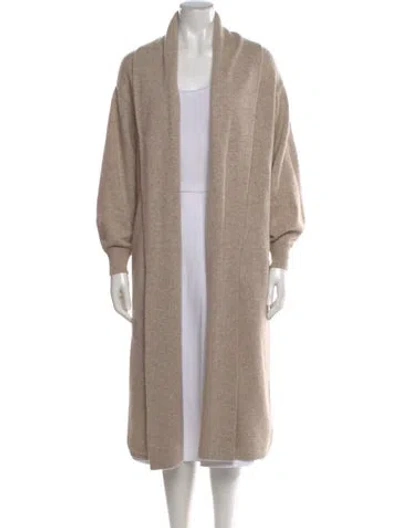 Pre-owned Reformation Cashmere Open Front Sweater In Neutral