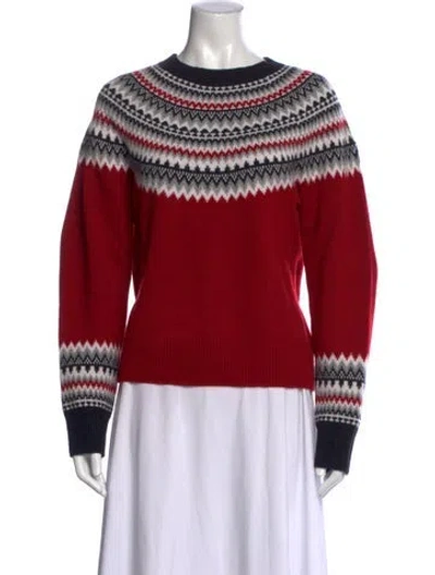 Pre-owned Reformation Cashmere Patterned Sweater In Red