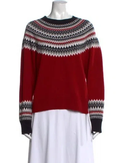 Pre-owned Reformation Cashmere Patterned Sweater In Red
