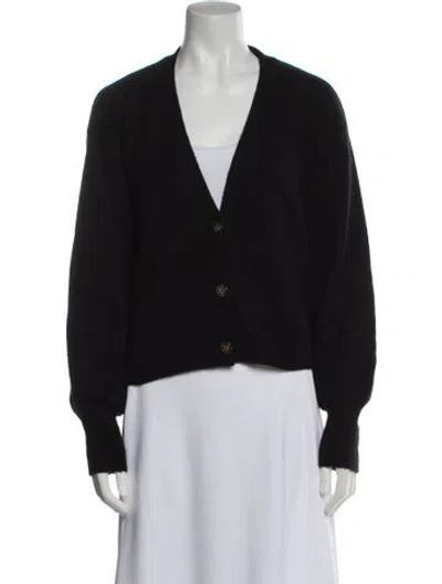 Pre-owned Reformation Cashmere Plunge Neckline Sweater In Black