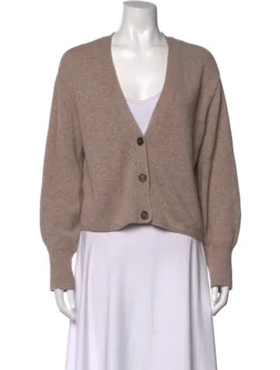 Pre-owned Reformation Cashmere Plunge Neckline Sweater In Neutrals